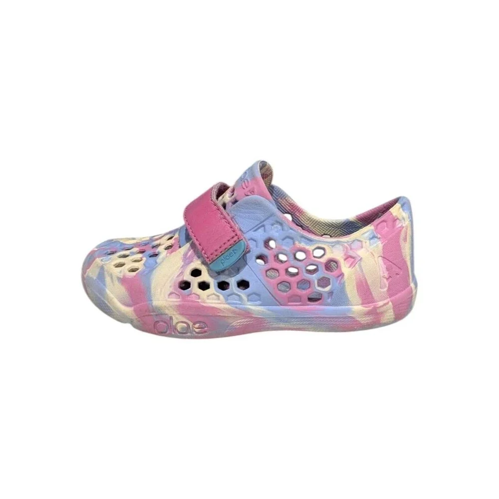 Plae Kids Mimo Purple Pink Neapolitan Swirl Water Sneaker Sandal Rubber Girls 9